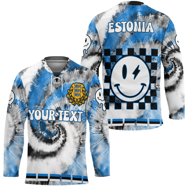 Estonia Hockey Jersey Custom Tie Dye Style 1