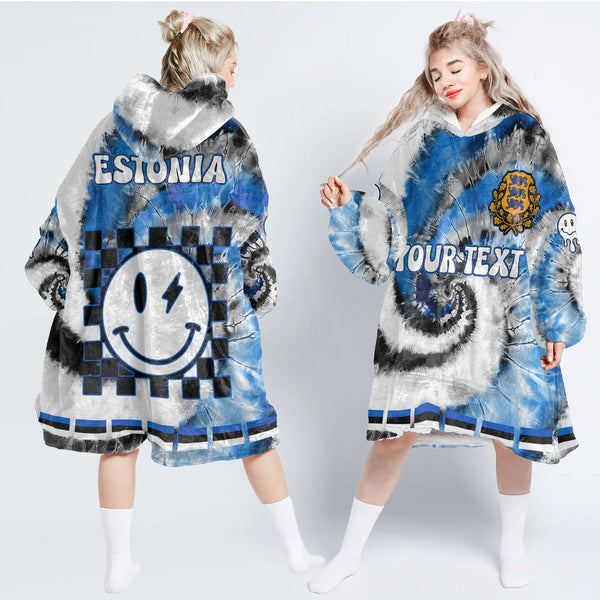 Estonia Hoodie Blanket Custom Tie Dye Style 1