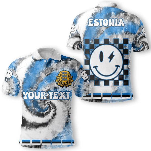 Estonia Polo Shirt Custom Tie Dye Style 1