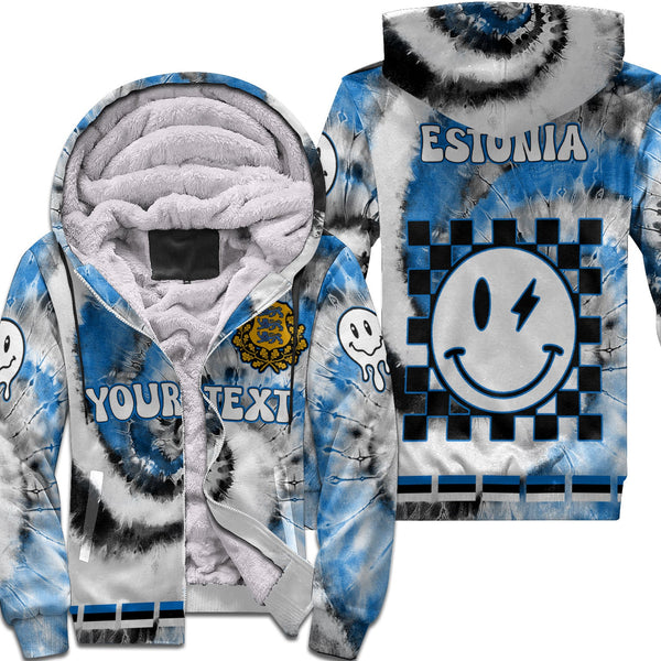 Estonia Sherpa Hoodie Custom Tie Dye Style 1