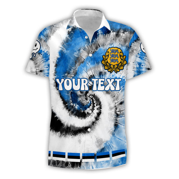 Estonia Short Sleeve Shirt Custom Tie Dye Style 1