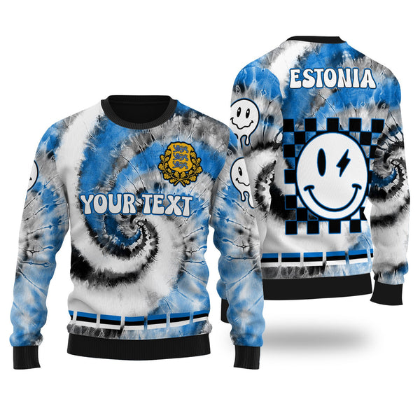 Estonia Ugly Sweater Custom Tie Dye Style 1