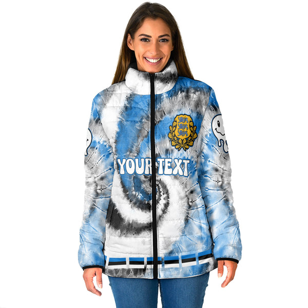 Estonia Women Padded Jacket Custom Tie Dye Style 1