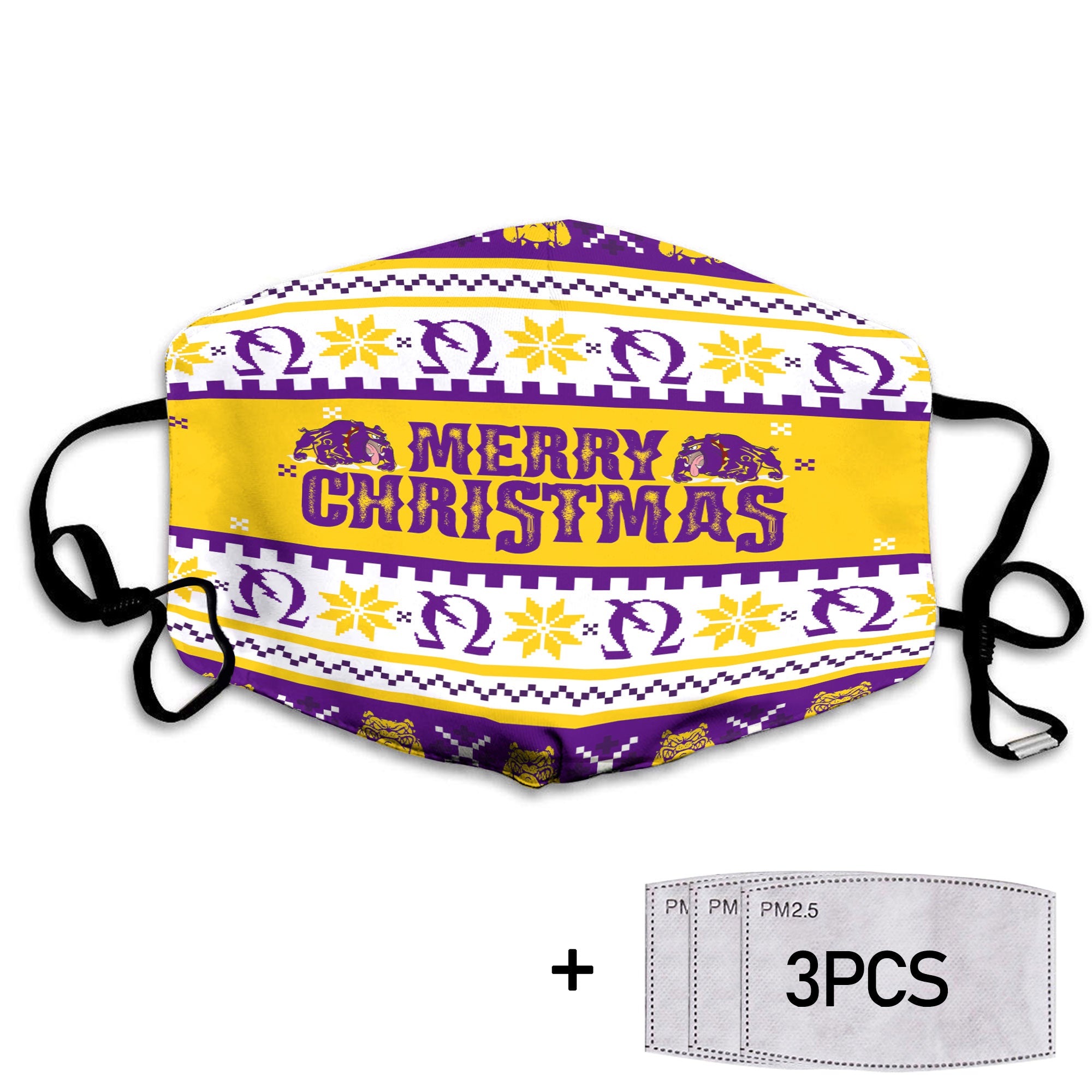 Fraternity Face Mask - OPP Christmas Bulldog Face Mask