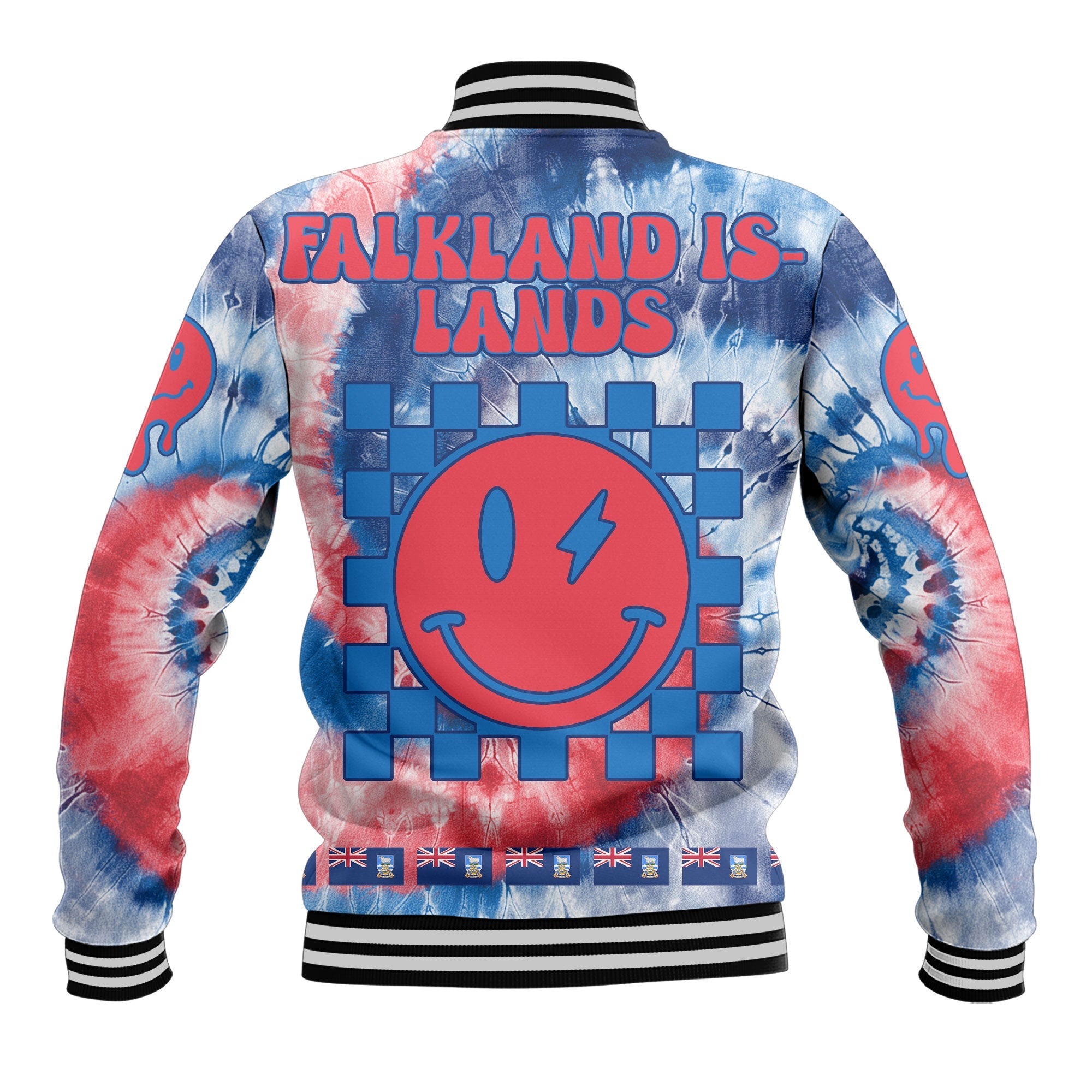 Falkland Islands Baseball Jacket Custom Tie Dye Style 3