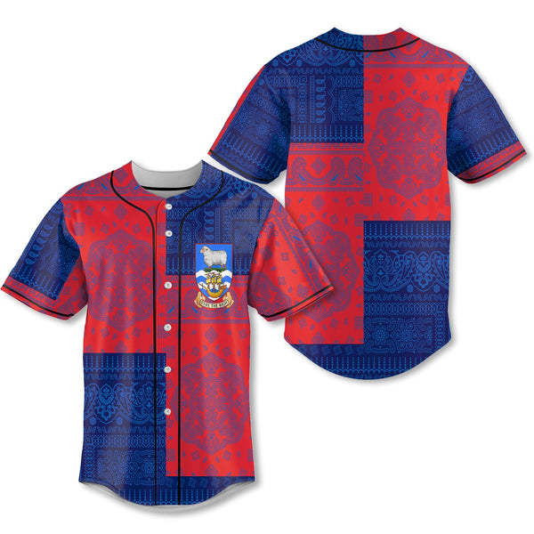 Falkland Islands Baseball Jersey Flag And Paisley Basic Style 1