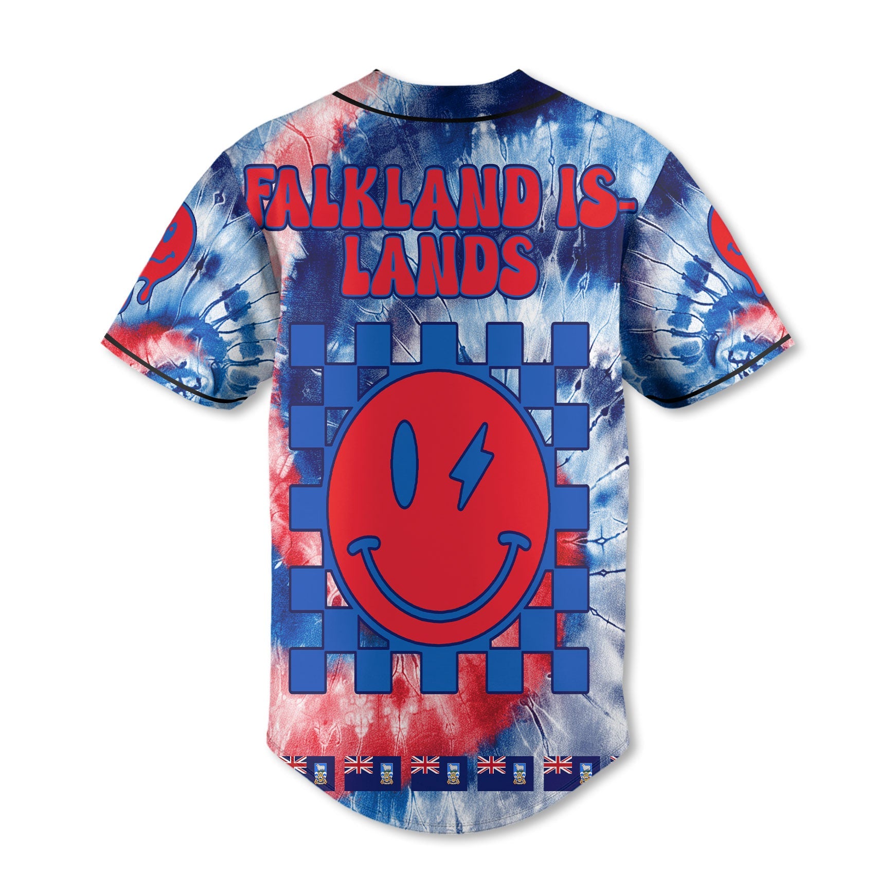 Falkland Islands Baseball Jersey Custom Tie Dye Style 3