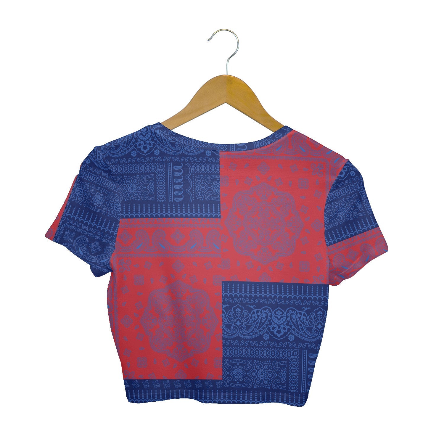 Falkland Islands Croptop T Shirt Flag And Paisley Basic Style 2