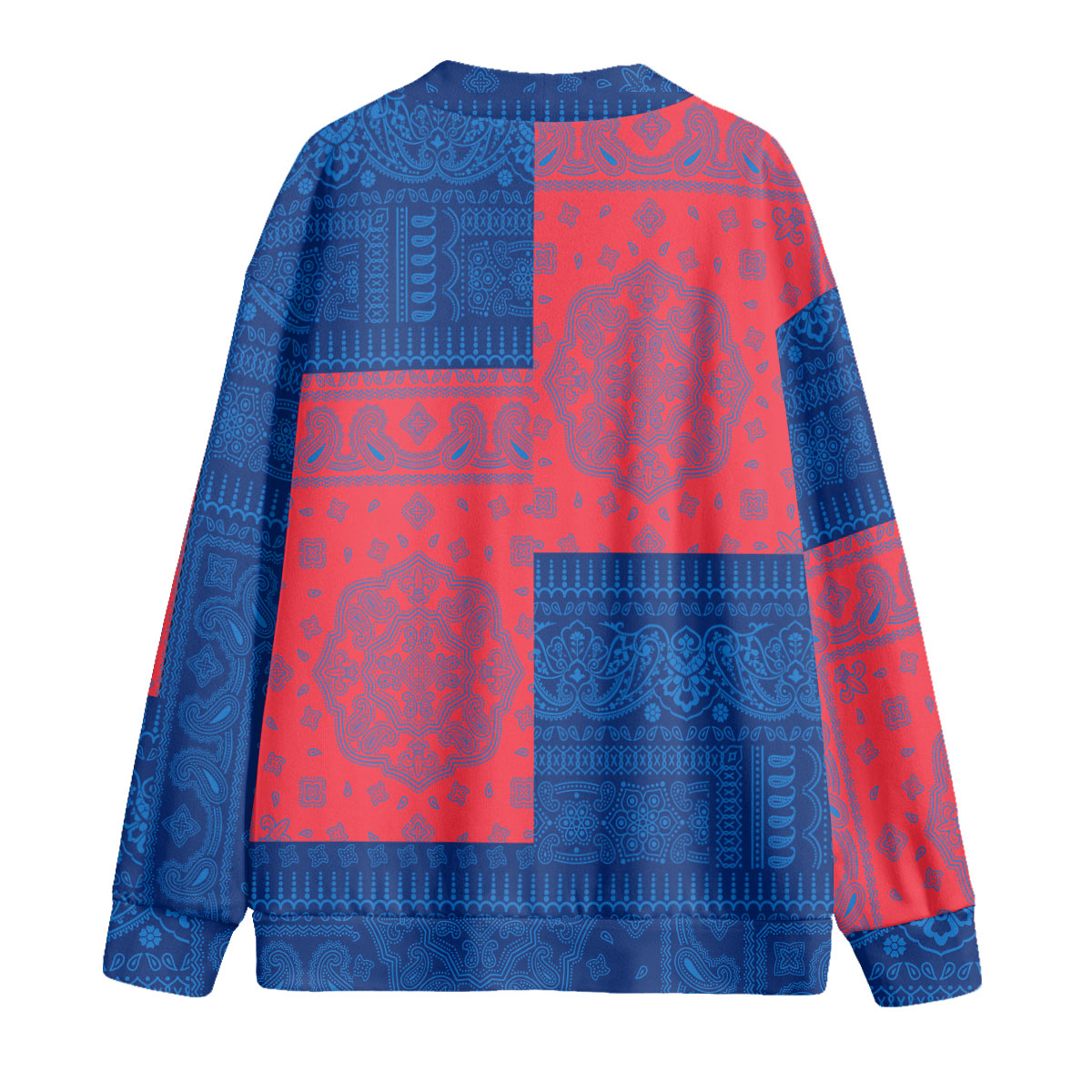 Falkland Islands Fleece Cardigan Flag And Paisley Basic Style 2