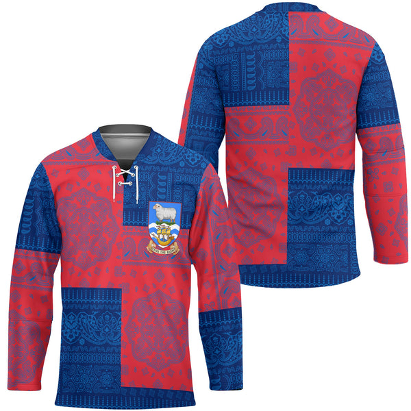 Falkland Islands Hockey Jersey Flag And Paisley Basic Style 1