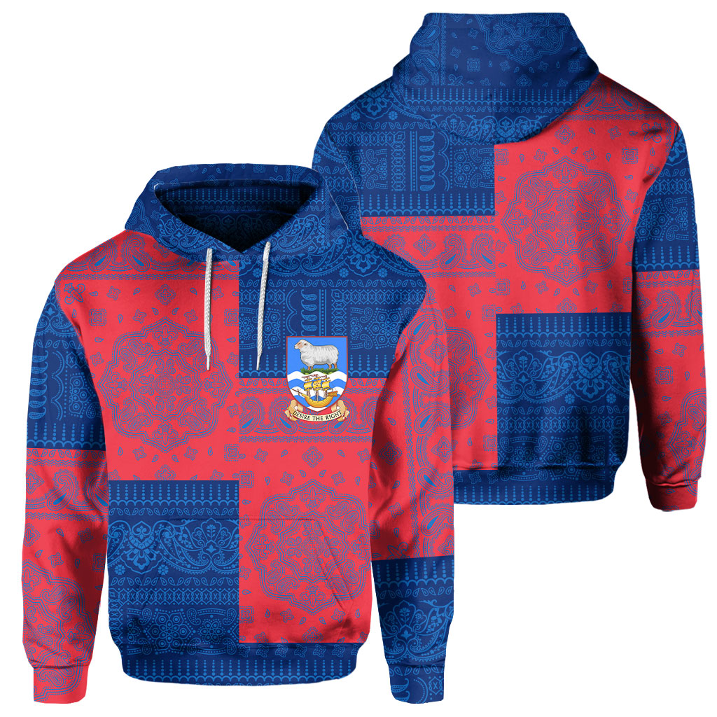 Falkland Islands Hoodie Flag And Paisley Basic Style 1