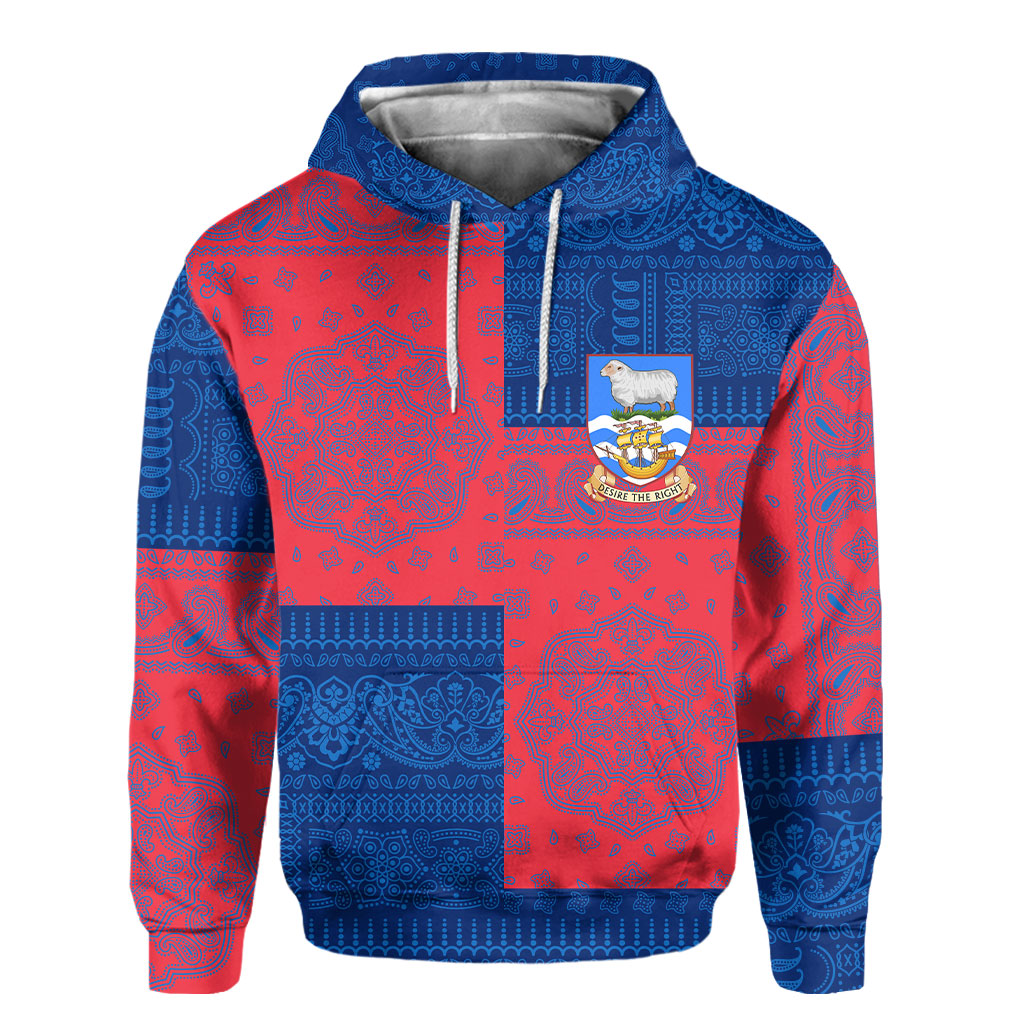 Falkland Islands Hoodie Flag And Paisley Basic Style 2