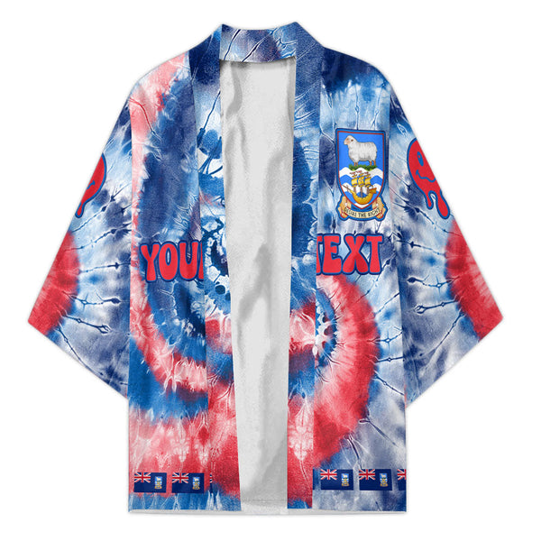 Falkland Islands Kimono Custom Tie Dye Style 1