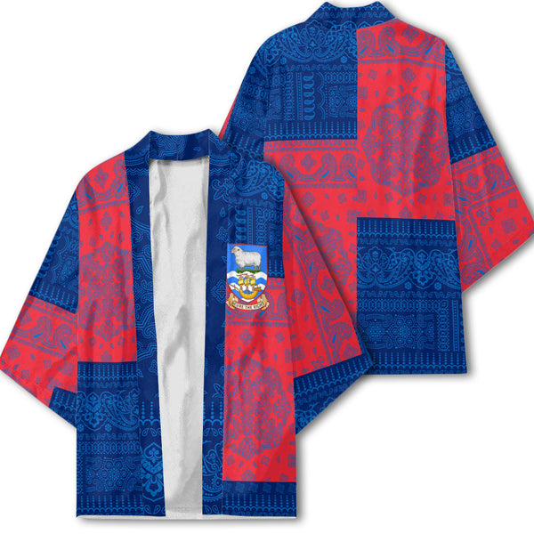 Falkland Islands Kimono Flag And Paisley Basic Style 1