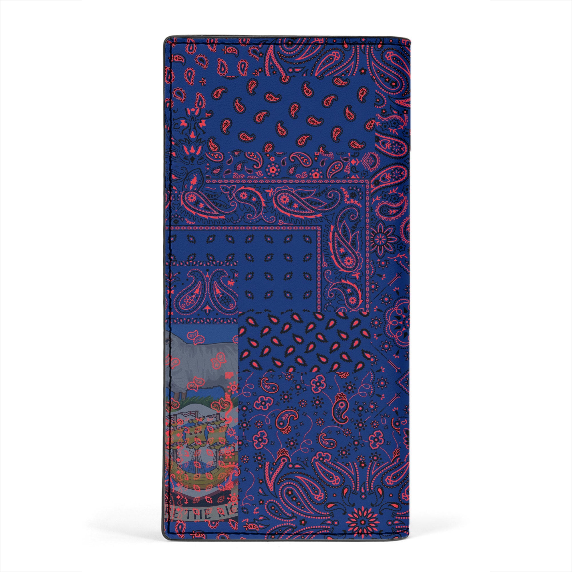 Falkland Islands Leather Wallet Paisley Flag And Skull Style 2