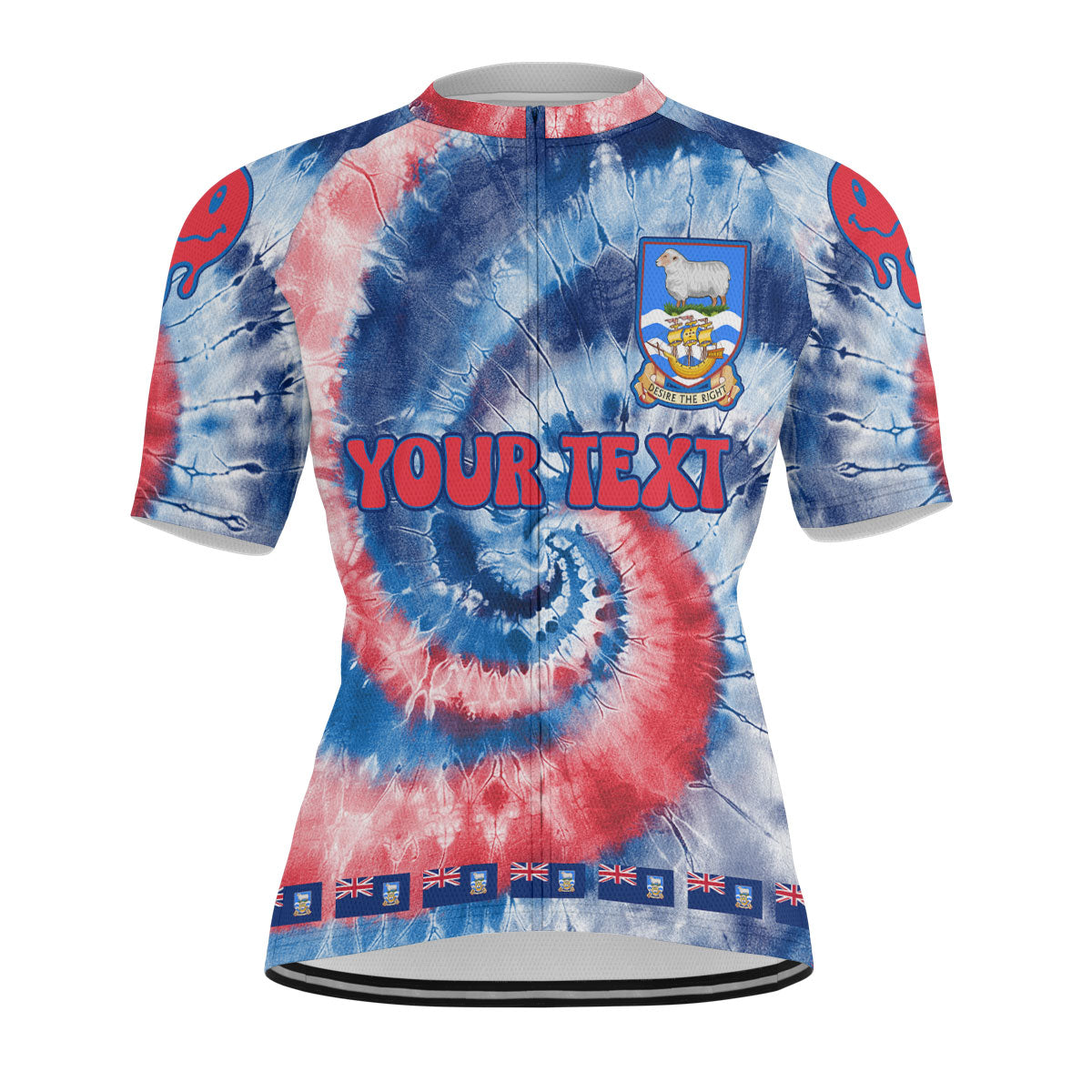 Falkland Islands Men Cycling Jersey Custom Tie Dye Style 1