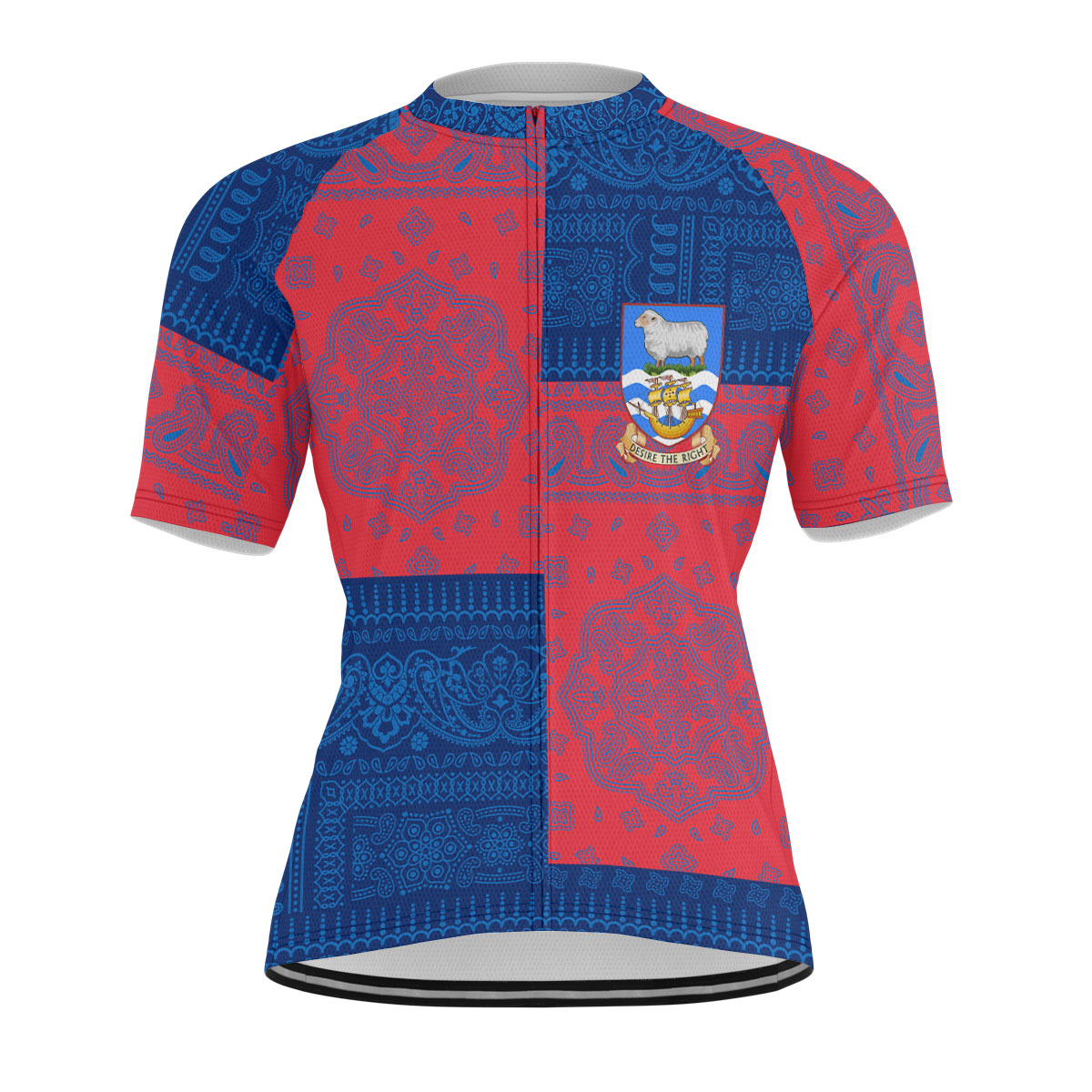 Falkland Islands Men Cycling Jersey Flag And Paisley Basic Style 1