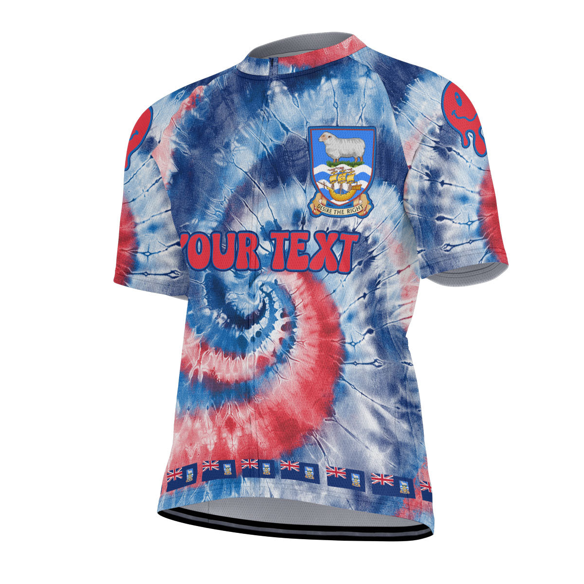 Falkland Islands Men Cycling Jersey Custom Tie Dye Style 2