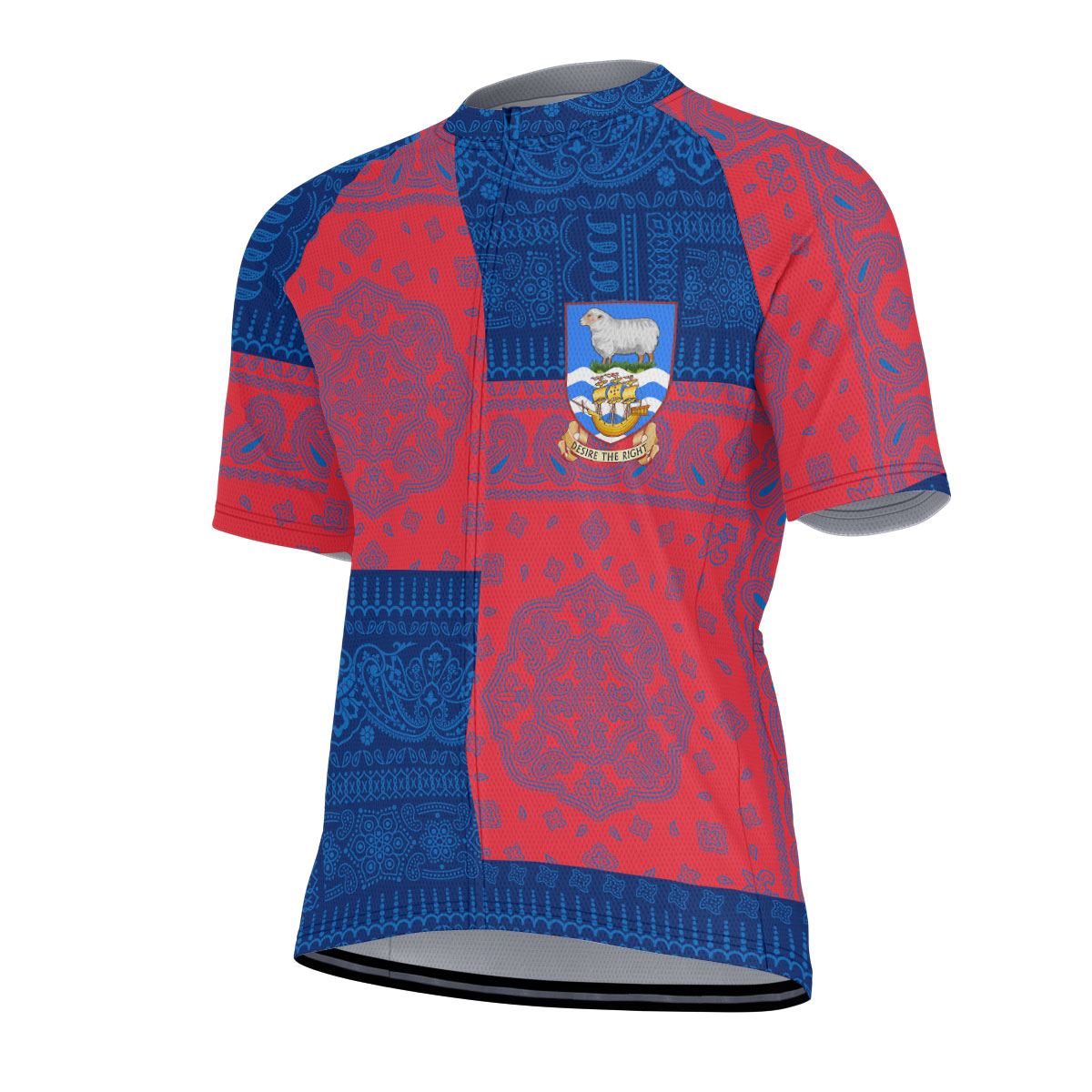 Falkland Islands Men Cycling Jersey Flag And Paisley Basic Style 2