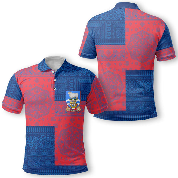 Falkland Islands Polo Shirt Flag And Paisley Basic Style 1