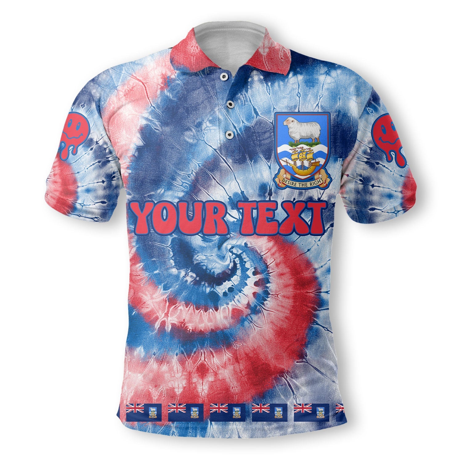 Falkland Islands Polo Shirt Custom Tie Dye Style 2