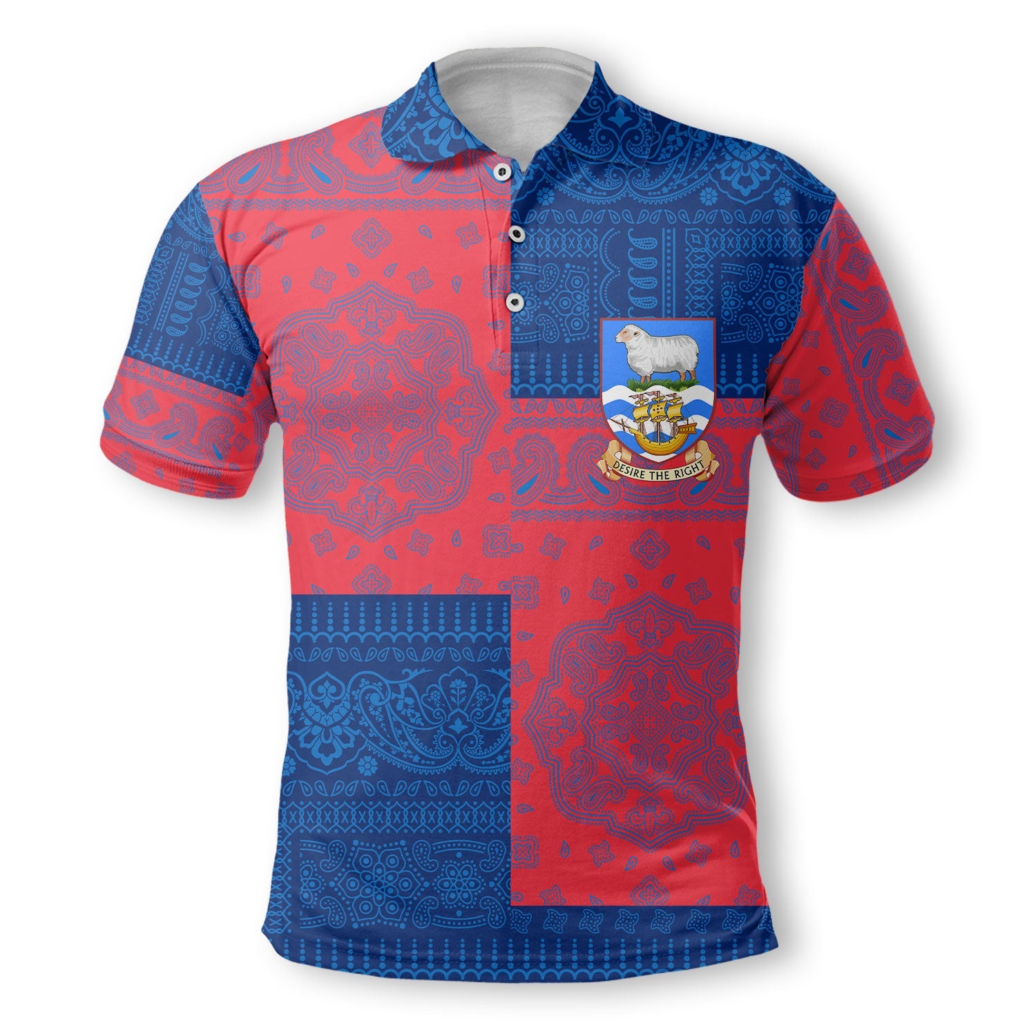 Falkland Islands Polo Shirt Flag And Paisley Basic Style 2