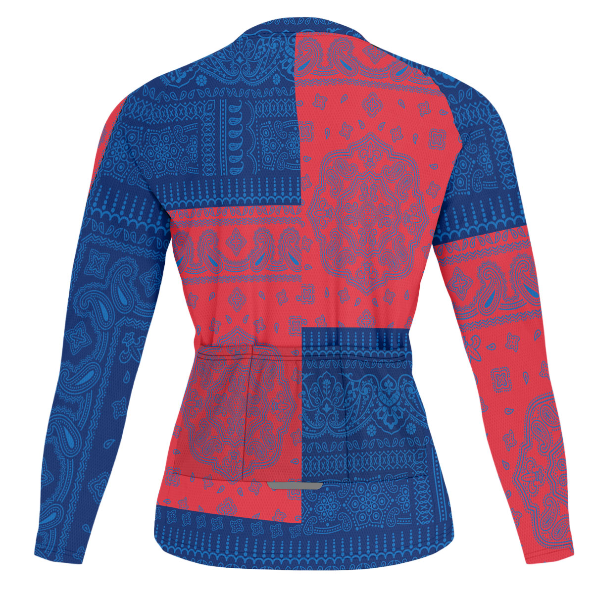 Falkland Islands Raglan Men Cycling Jersey Long Sleeve Flag And Paisley Basic Style 2