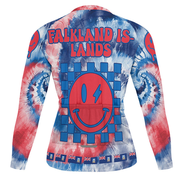 Falkland Islands Raglan Men Cycling Jersey Long Sleeve Custom Tie Dye Style 1