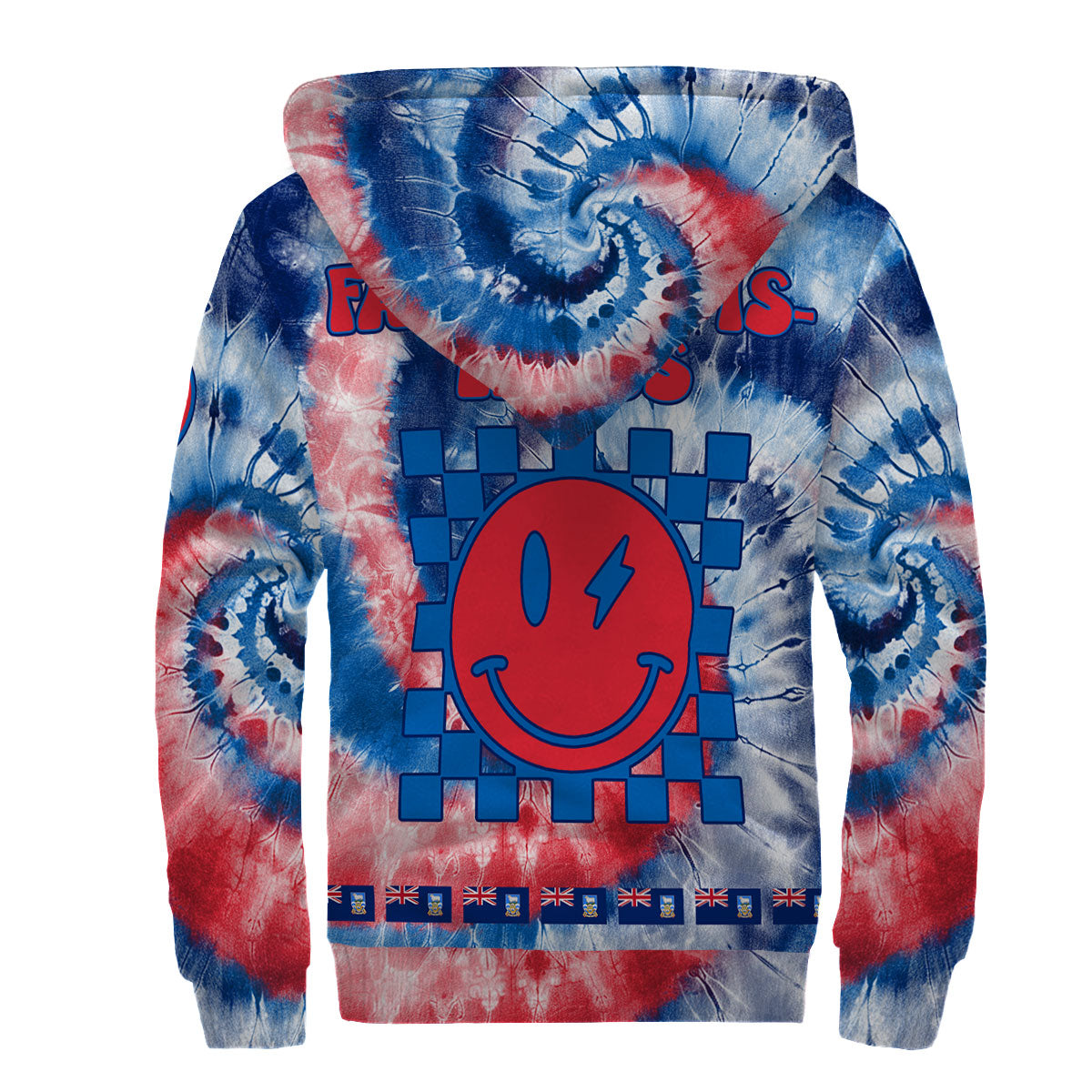 Falkland Islands Sherpa Hoodie Custom Tie Dye Style 2