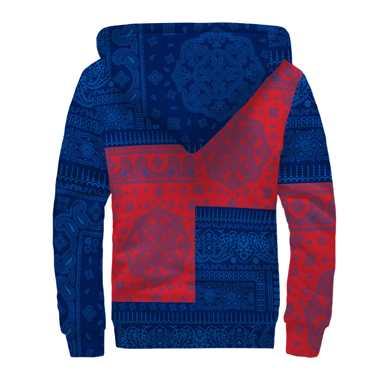 Falkland Islands Sherpa Hoodie Flag And Paisley Basic Style 2