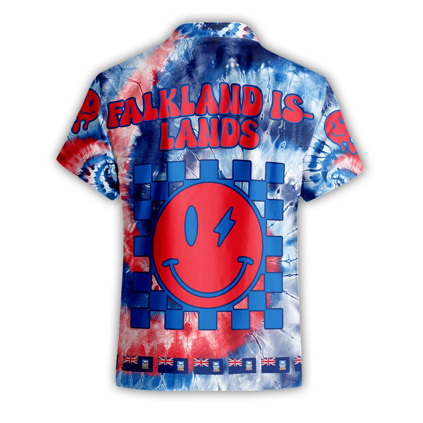 Falkland Islands Short Sleeve Shirt Custom Tie Dye Style 2