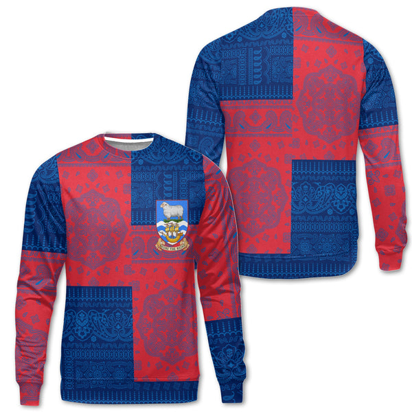 Falkland Islands Sweatshirt Flag And Paisley Basic Style 1