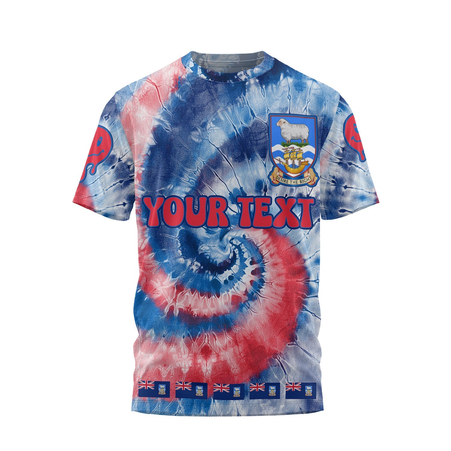 Falkland Islands T Shirt Custom Tie Dye Style 1