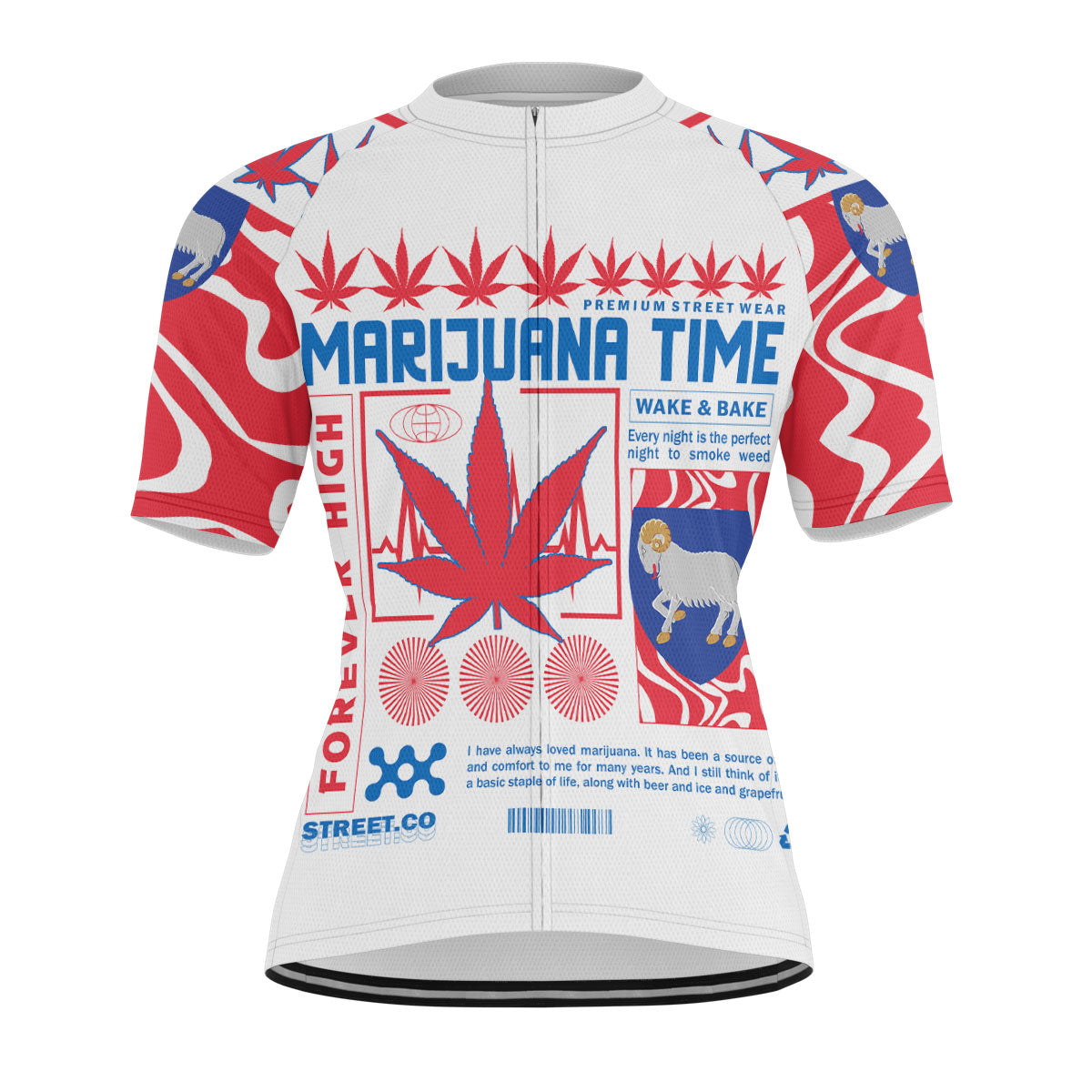 Faroe Islands Men's Cycling Jersey Flag & Coat Of Arms Marijuanas Style