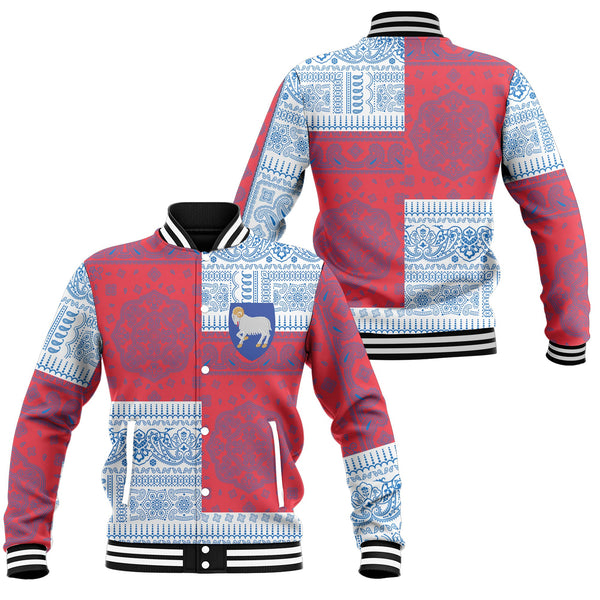 Faroe Islands Baseball Jacket Flag And Paisley Basic Style 1