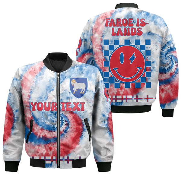 Faroe Islands Bomber Jacket Custom Tie Dye Style 1