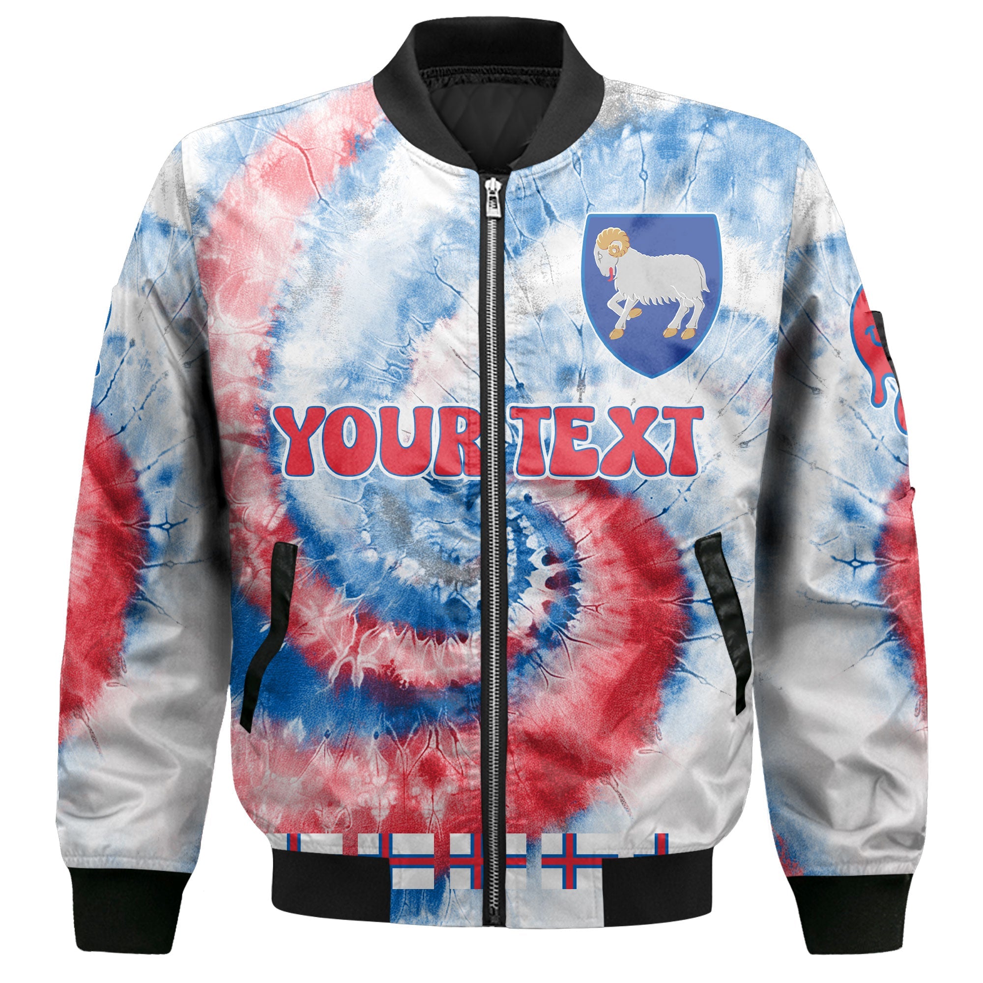 Faroe Islands Bomber Jacket Custom Tie Dye Style 2