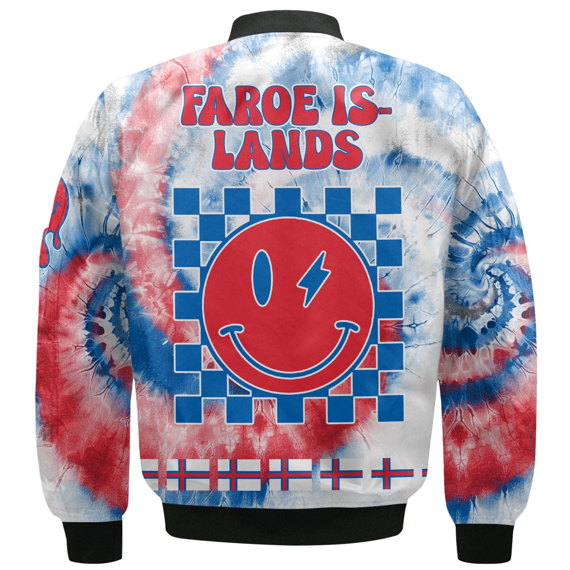 Faroe Islands Bomber Jacket Custom Tie Dye Style 3