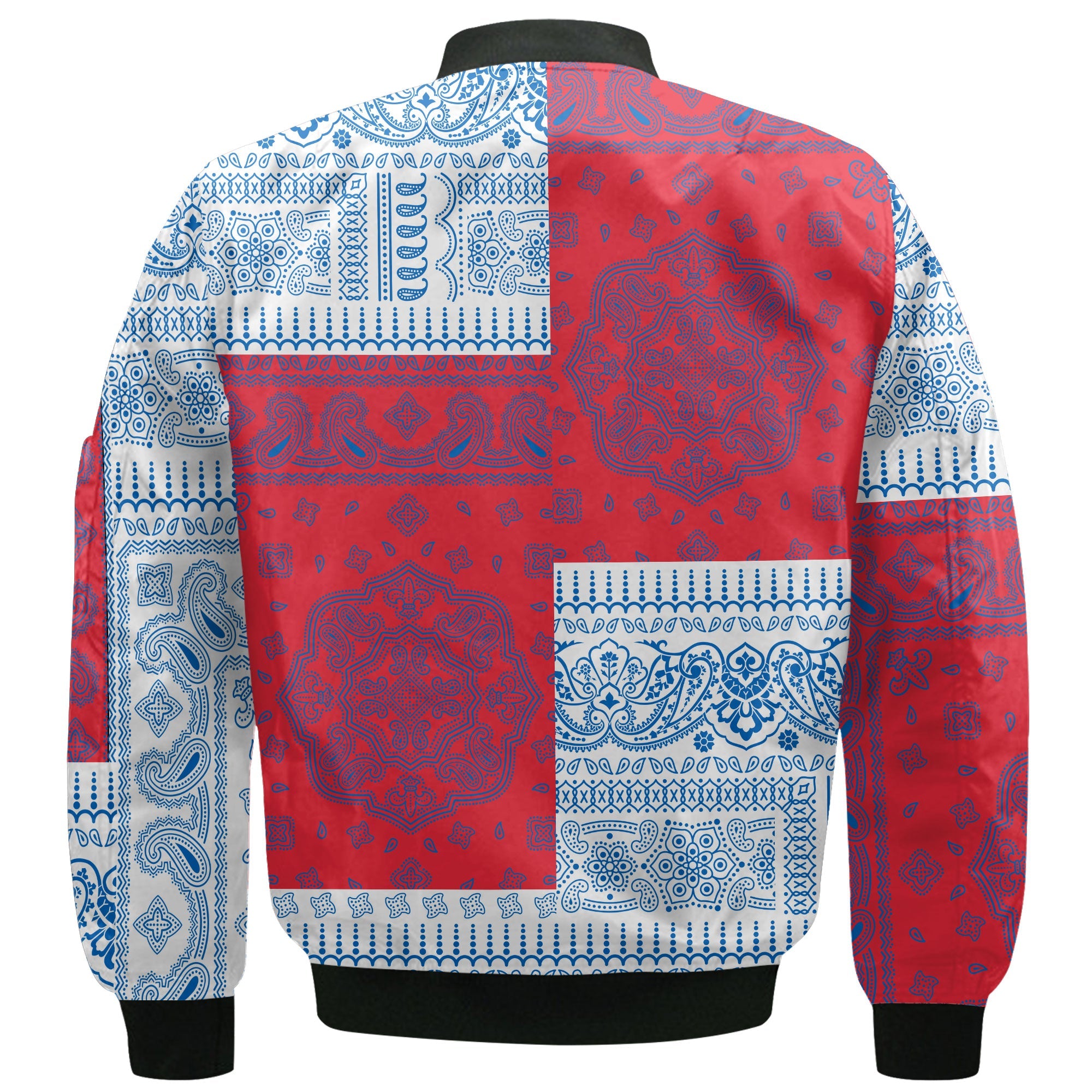 Faroe Islands Bomber Jacket Flag And Paisley Basic Style 3