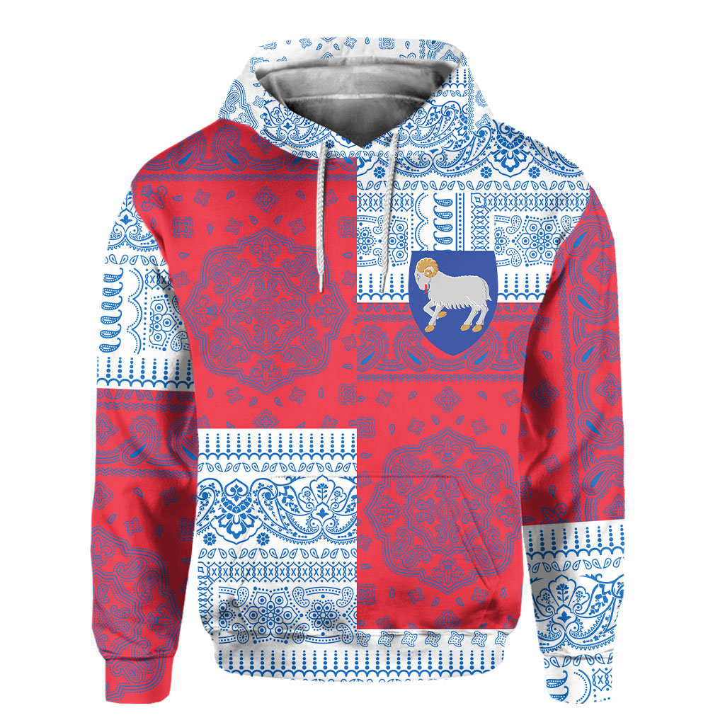 Faroe Islands Hoodie Flag And Paisley Basic Style 2