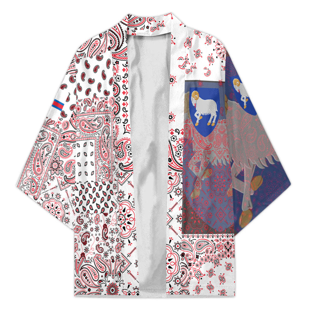 Faroe Islands Kimono Paisley Flag And Skull Style 1