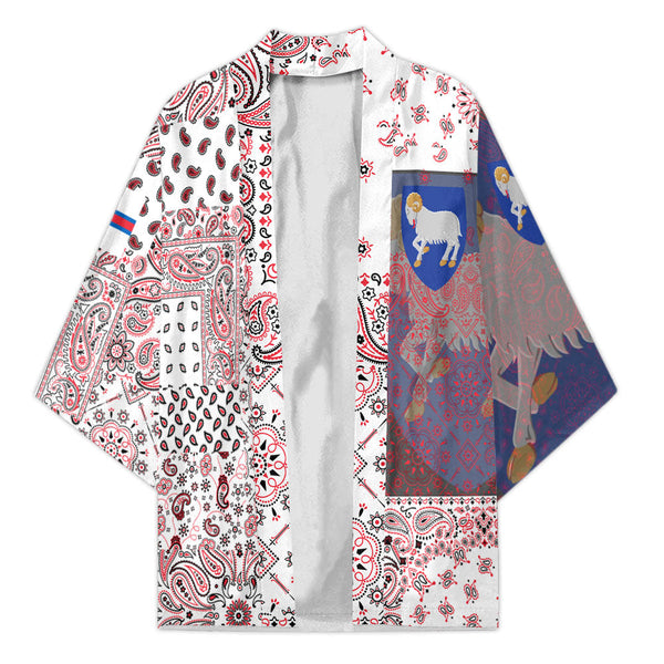 Faroe Islands Kimono Paisley Flag And Skull Style 1