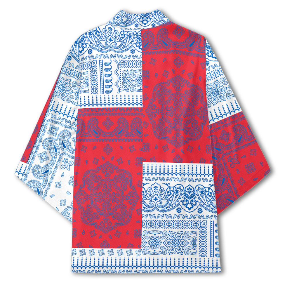 Faroe Islands Kimono Flag And Paisley Basic Style 3