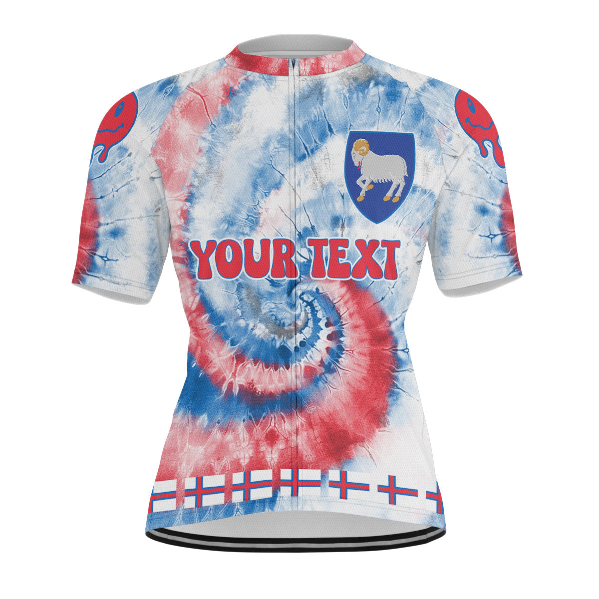 Faroe Islands Men Cycling Jersey Custom Tie Dye Style 1