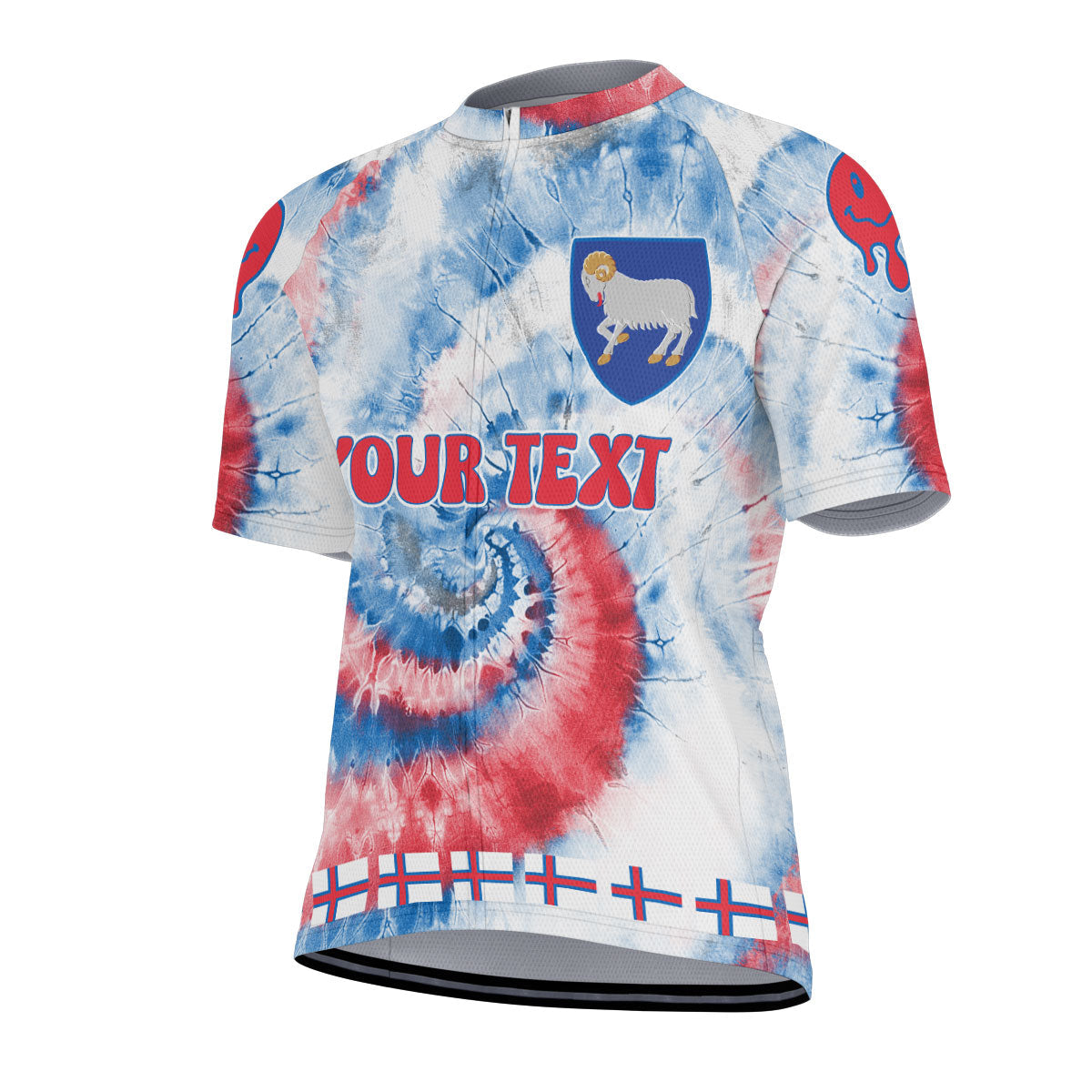 Faroe Islands Men Cycling Jersey Custom Tie Dye Style 2