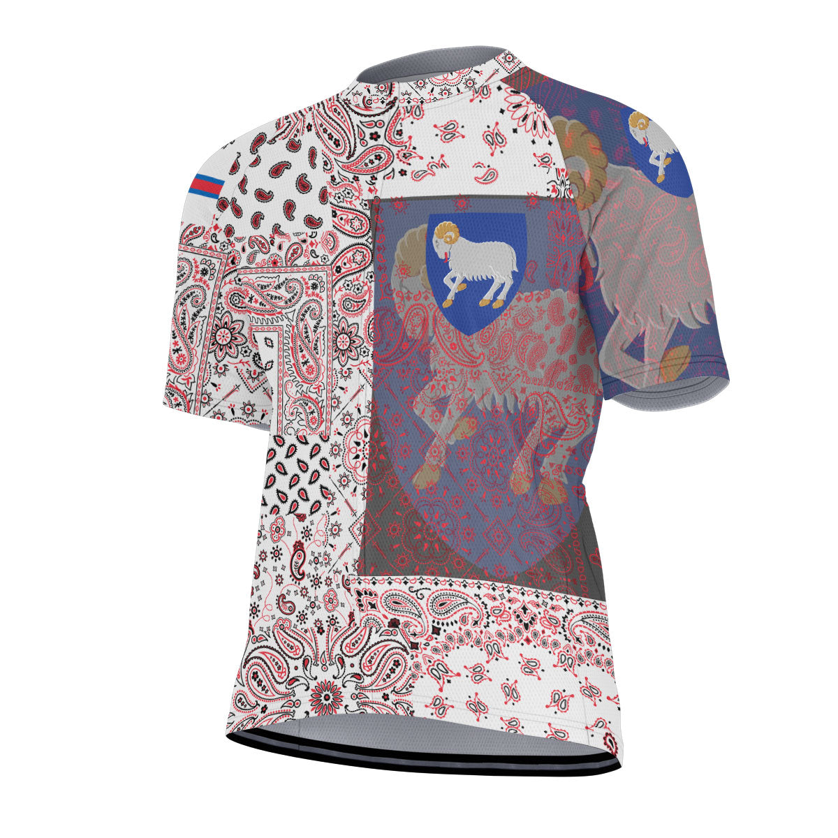 Faroe Islands Men Cycling Jersey Paisley Flag And Skull Style 2