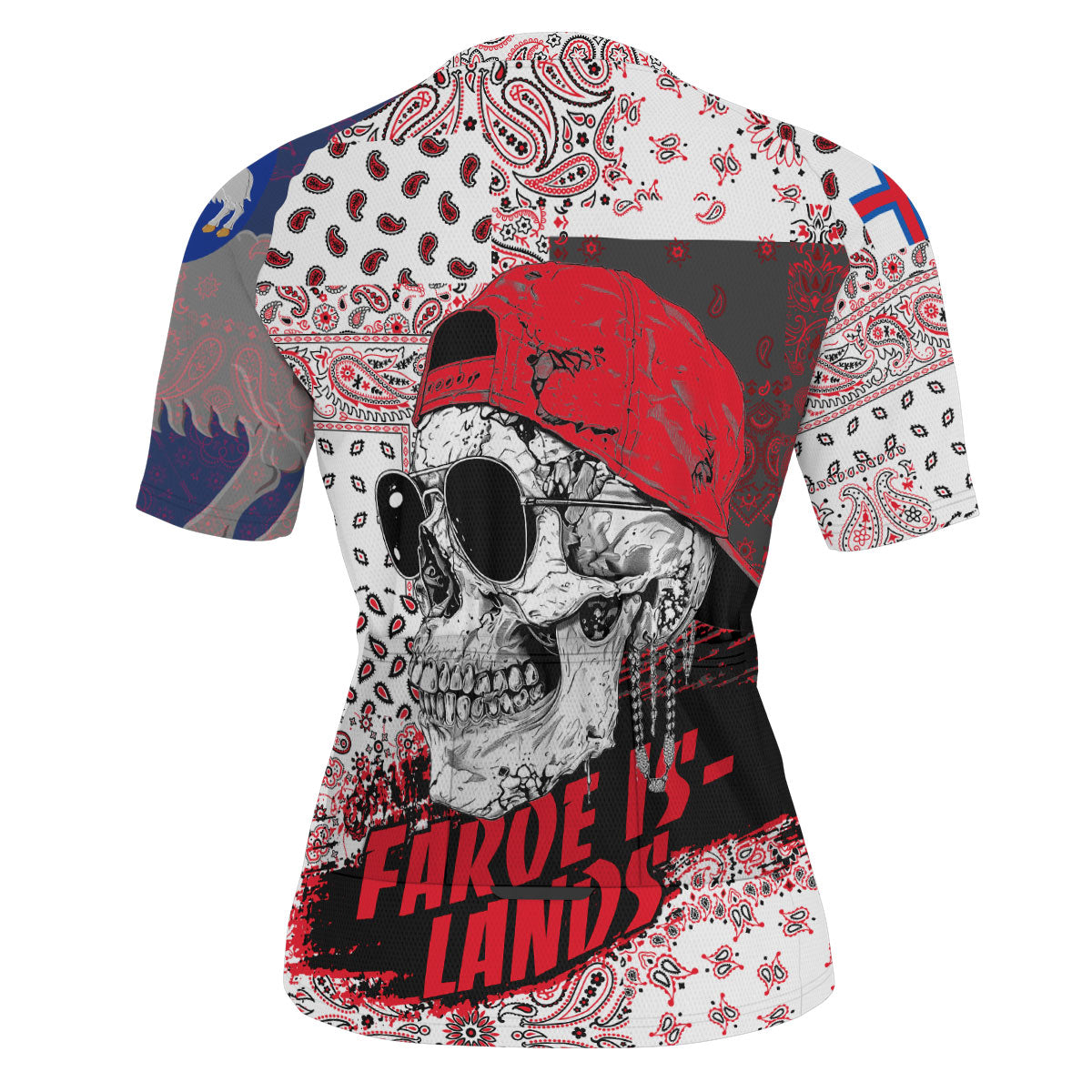 Faroe Islands Men Cycling Jersey Paisley Flag And Skull Style 3