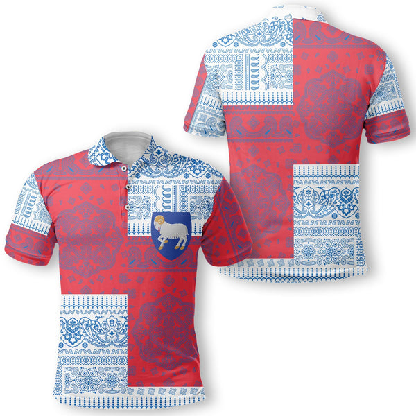 Faroe Islands Polo Shirt Flag And Paisley Basic Style 1