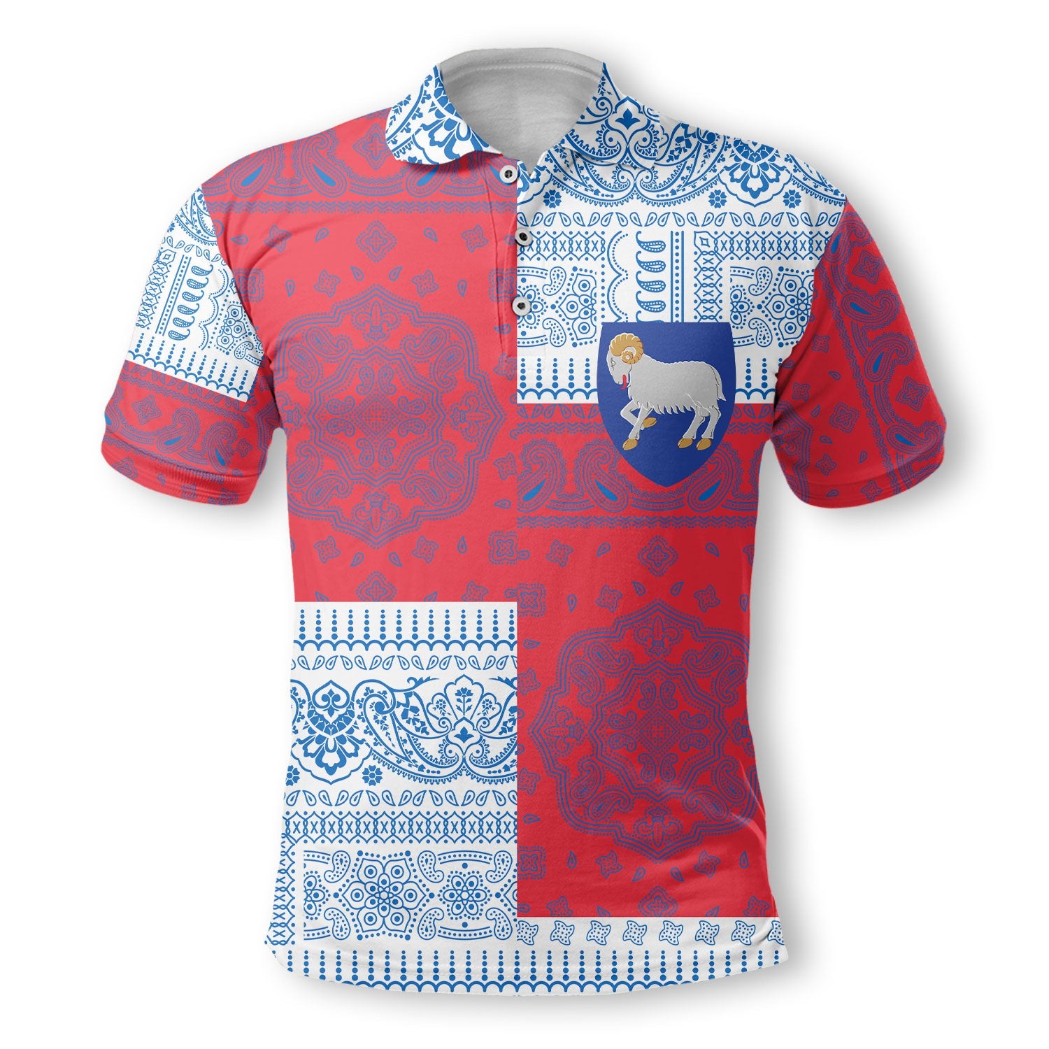 Faroe Islands Polo Shirt Flag And Paisley Basic Style 2