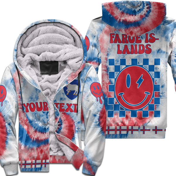 Faroe Islands Sherpa Hoodie Custom Tie Dye Style 1